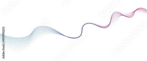 Flowing Dot Wave halftone gradient pattern on transparent background

