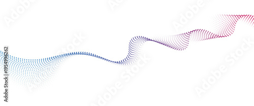 Flowing Dot Wave halftone gradient pattern on transparent background
