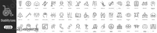 Comprehensive set of disability icons for accessibility and inclusion