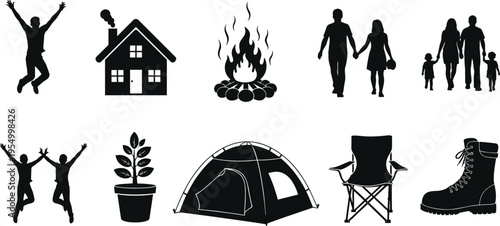 Active, people, silhouette, set, fitness, dance, yoga, athlete, movement, pose, vector, gymnastics, workout, health, isolated, lifestyle, gymnast, sports, flexibility, artistic.