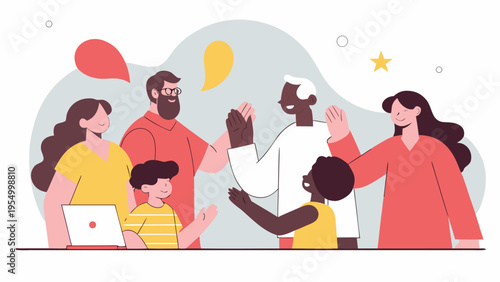 happy family with children