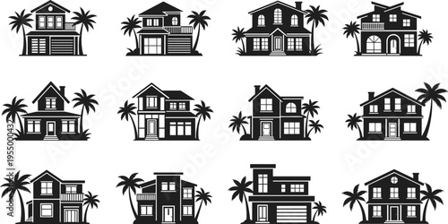 Modern, house, architecture, line, drawing, vector, home, design, exterior, building, construction, minimalist, blueprint, residential, real, estate, property, luxury, facade, perspective.