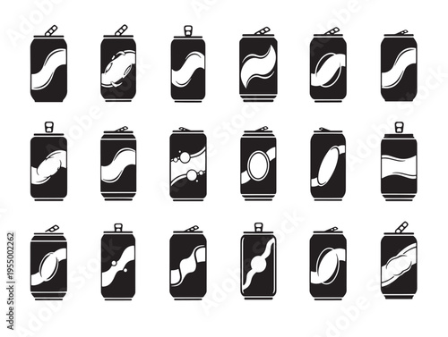 A collection of black and white lighters
