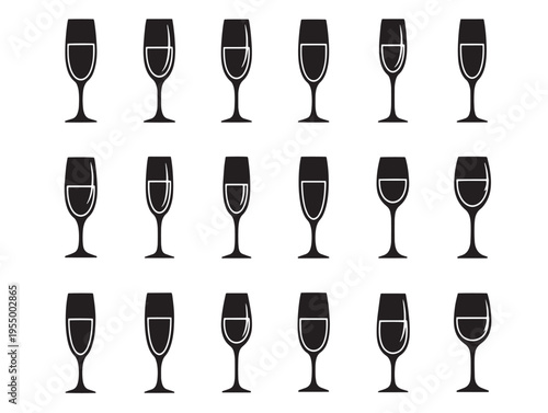 A collection of wine glasses in various shapes and sizes
