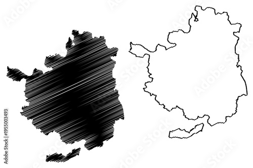 Bastar district (Chhattisgarh State, division, Republic of India) map vector illustration, scribble sketch Bastar map