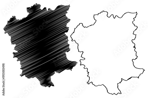 Barnala district (Punjab State, Republic of India) map vector illustration, scribble sketch Barnala map