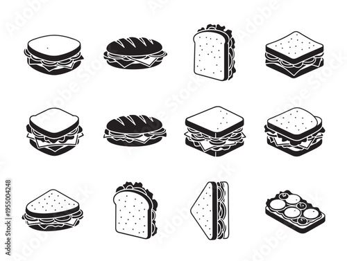 A set of sushi rolls in various cuts and shapes