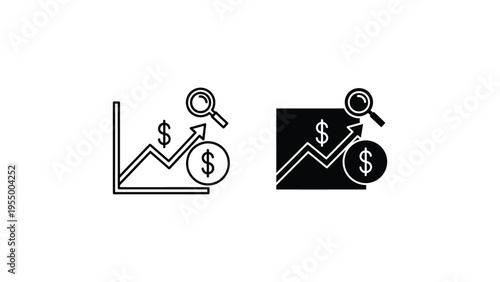 Contrast between traditional and modern financial growth analysis with magnifying glasses