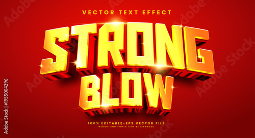 Red strong blow editable text style effect. Vector text effect, with luxury concept.
