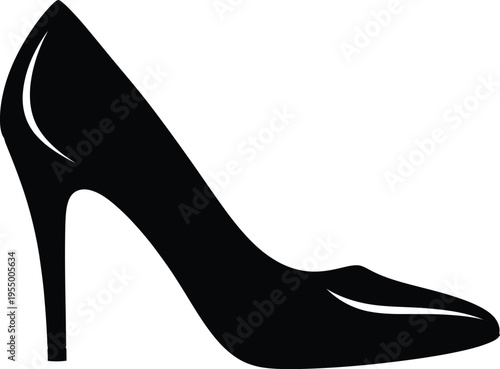 fashionable black high heel shoes elegant stylish footwear for women isolated closeup