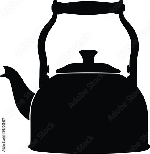 old metal teapot isolated on white background kitchenware antique tea pot utensil