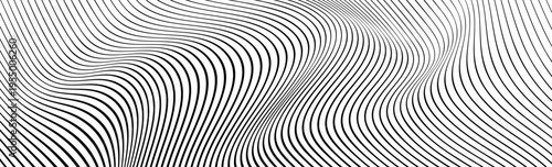 Monochrome abstract wavy line background. EPS 10