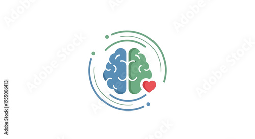 Brain with heart symbol inside.