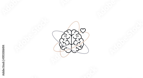 Brain with heart symbol inside.