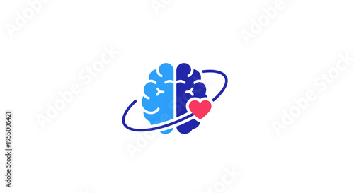 Brain with heart symbol inside.