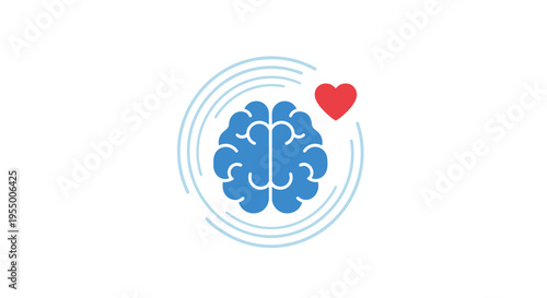 Brain with heart symbol inside.