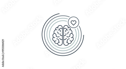 Brain with heart symbol inside.