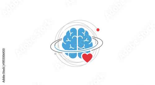 Brain with Heart Symbol Inside.