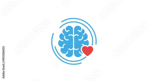 Brain with heart symbol inside.