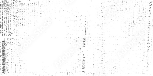 Schilderij op canvas Grunge white textured background with faded newspaper prints, distressed overlay, subtle scratches and noise, vintage aesthetic, high-key tones, abstract urban texture vector illustration