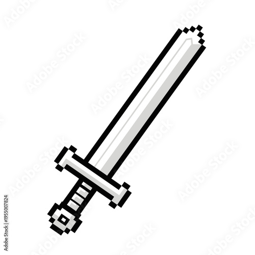 Pixel Art Sword with Handle.