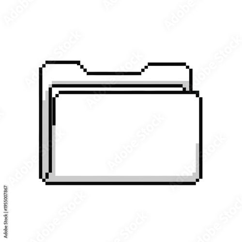 Schilderij op canvas Pixelated black folder icon graphic.
