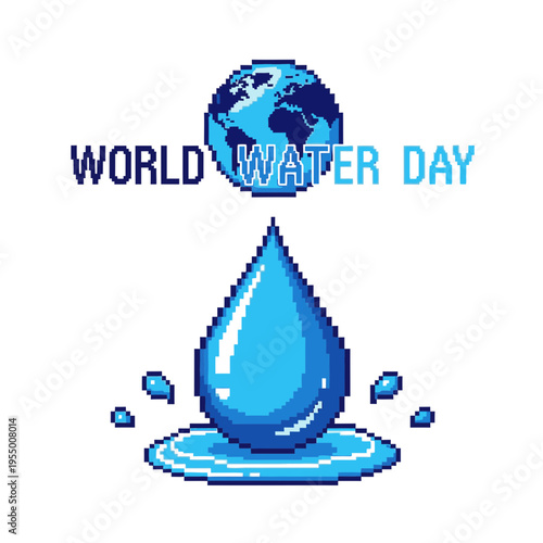 Blue Drop of Water Conservation Symbol.