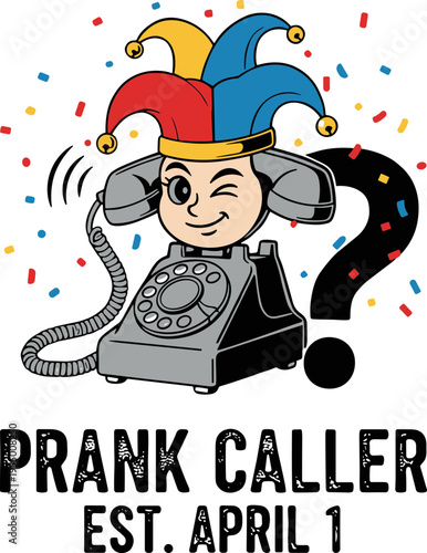 Prank caller April Fools svg, April fools prank caller jester phone svg