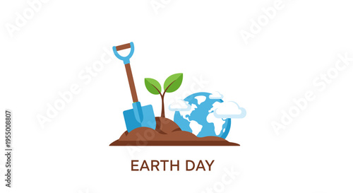 Earth Day green plant growing.