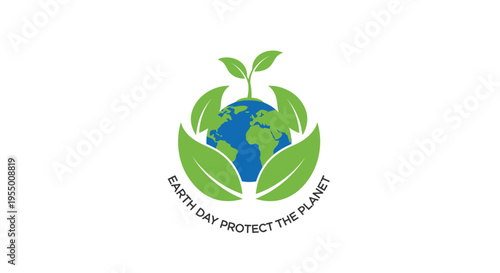 Earth Day Protect Planet Logo.