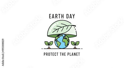 Earth Day Protect Planet Logo.