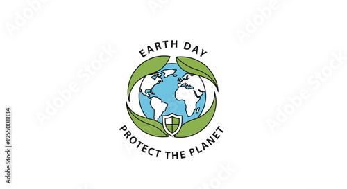 Earth Day Protect Planet Logo.