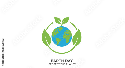 Earth Day Protect The Planet Logo.