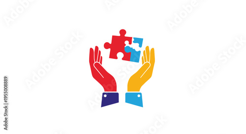 Diverse hands holding puzzle pieces together.