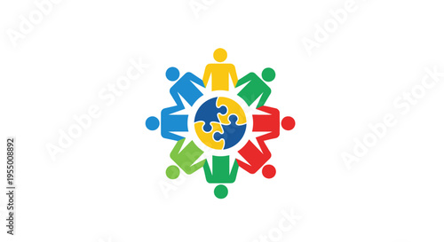 Diverse People Around Globe Puzzle.