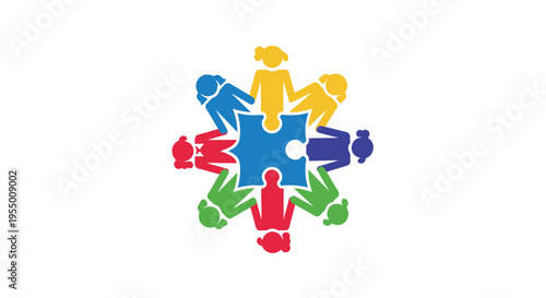 Diverse people joining together in unity.