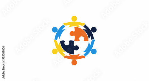 Diverse People Puzzle Pieces Unity.
