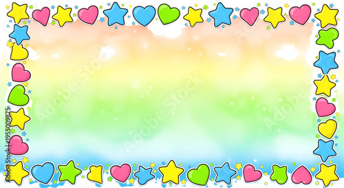 Colorful abstract shapes and floating dots on gradient... isolated on a transparent background