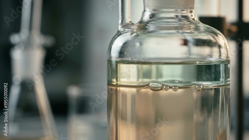 Wallpaper Mural Eco friendly solvents green chemistry laboratory bottle glassware clear liquid solvent laboratory conveying sustainable research and calm atmosphere Torontodigital.ca