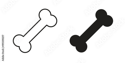 Bones icon set different line and flat style collection.