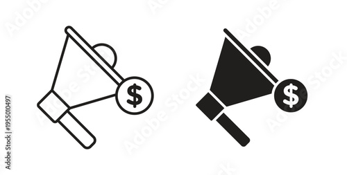 Campaign icon set different line and flat style collection.