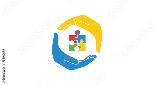 Autism Awareness Symbol Puzzle Piece.