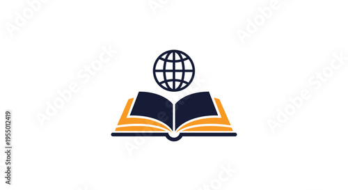 Globe on Open Book Icon.