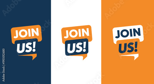 Vibrant Join Us campaign posters displayed on colorful backgrounds