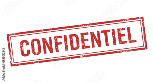 A close-up view of a red CONFIDENTIAL stamp on a white background.