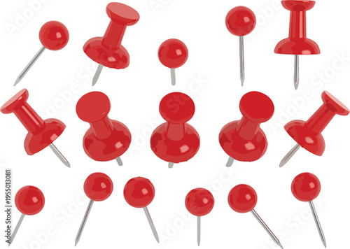red push pin isolated