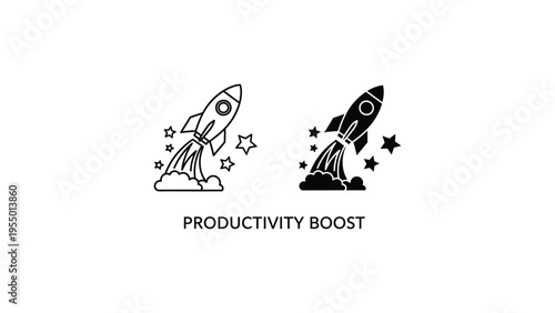 Two rockets symbolizing a significant productivity increase and motivation for success