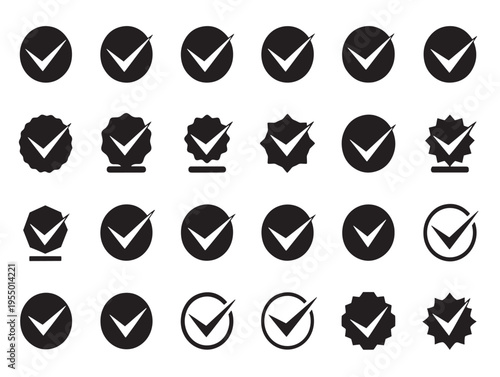 Black and white checkmark icons