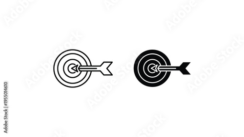 Contrast between a light and dark target with arrows for accuracy representation