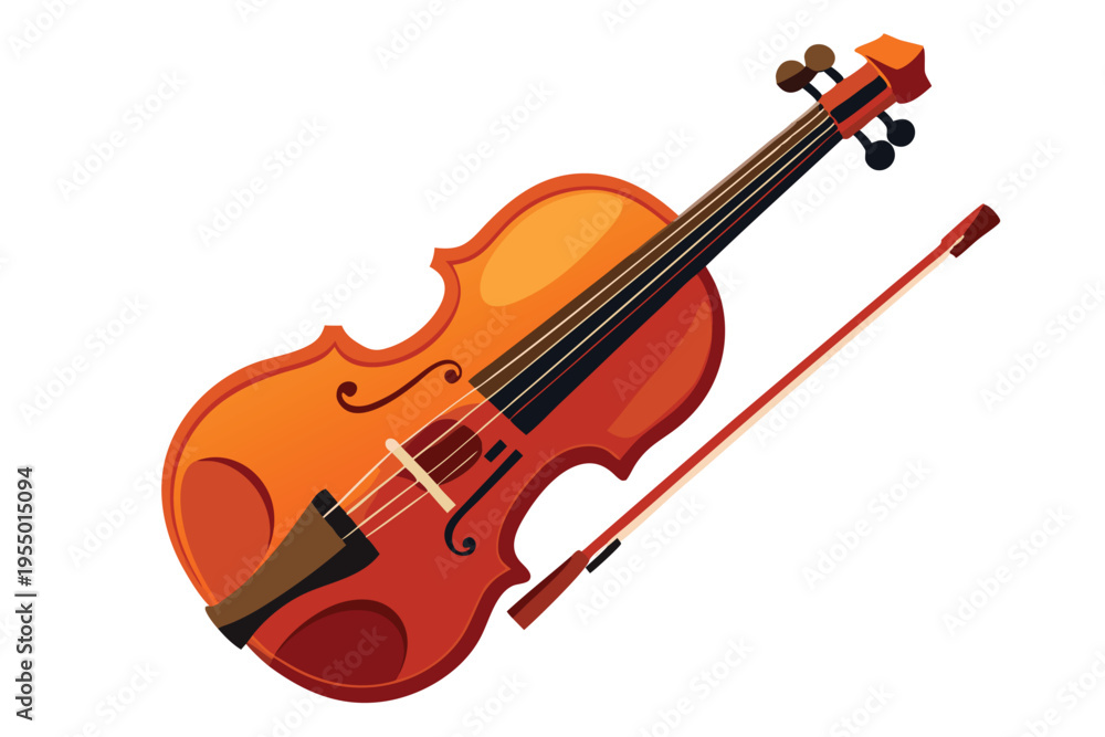 Fototapeta premium violin vector on white background
